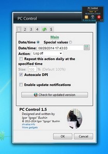 PC Control 1.5 gadget setup