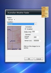 Australian Weather Radar gadget setup