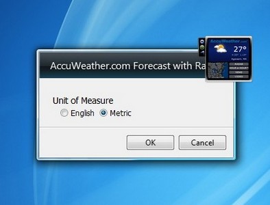 Accu Weather Radar gadget setup