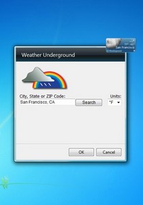 Weather Underground gadget setup