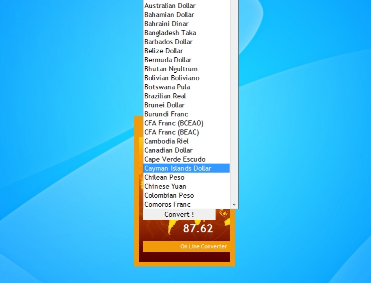 currency converter desktop widget