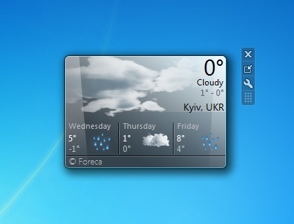 gadgets juste pour la météo dans Windows 7
