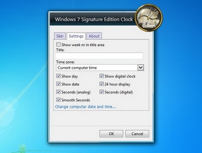 Windows 7 Signature Edition Clock gadget setup