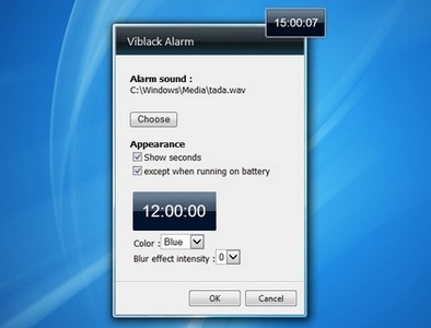 Viblack Alarm gadget setup