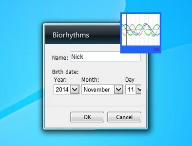 Biorhythms gadget setup
