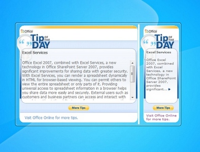 Microsoft Office 2007 Tip Of the Day gadget