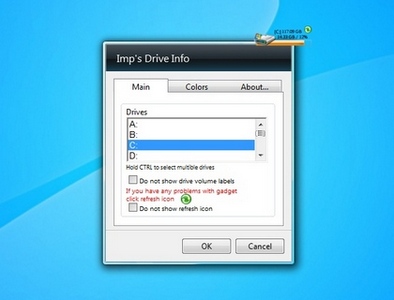 Imps Drive Info gadget setup