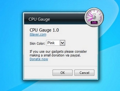 CPU Gauge gadget setup