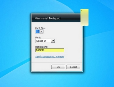 Minimalist Notepad gadget setup