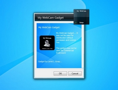 My WebCam Gadget gadget setup