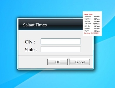 Salaat Times settings