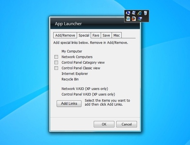 App Launcher gadget settings