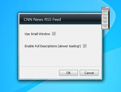 CNN News RSS Feed settings
