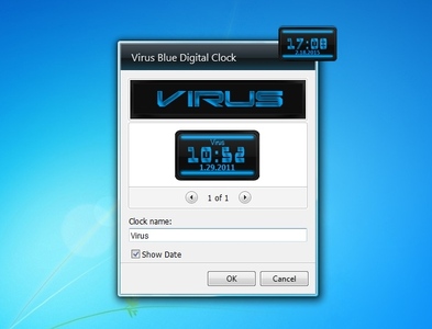 Virus Blue Digital Clock Settings