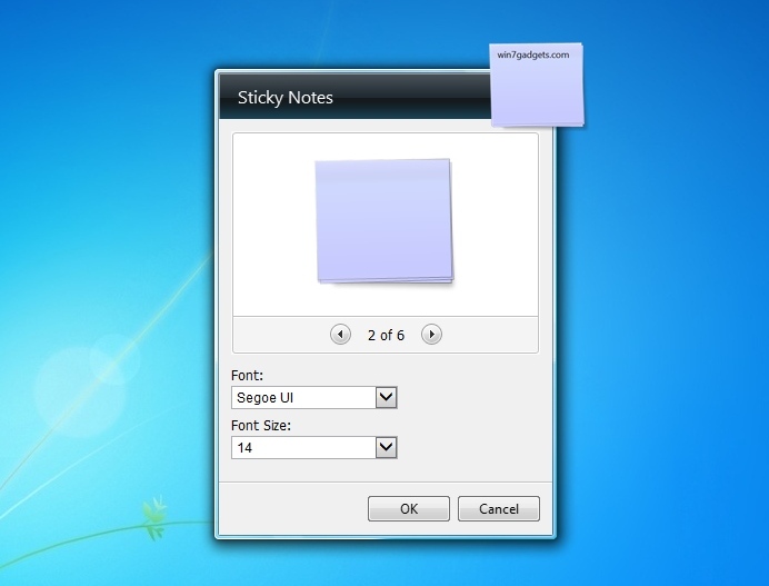 Sticky Notes - Windows 7 Desktop Gadget
