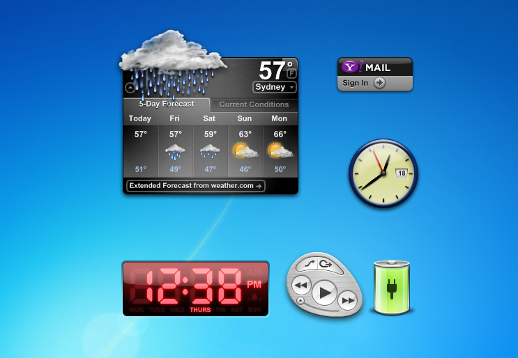 download time and weather widget