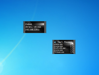 Black Glass Se7en Gadgets for Windows 7 