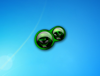 Green Alienware CPU Meter Gadget for Windows 7