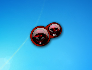 Red Alienware CPU Meter Gadget for Windows 7
