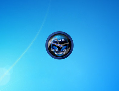 Blue Alienware Clock Gadget for Windows 7