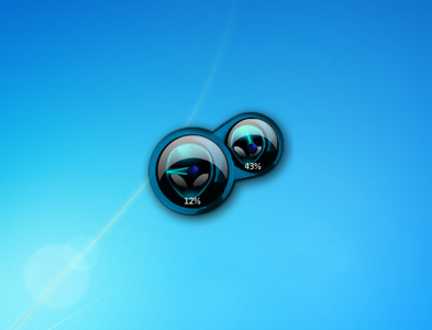 Blue Alienware CPU Meter Gadget for Windows 7