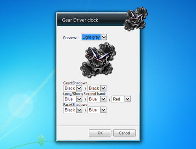 Gear Driver clock gadget settings
