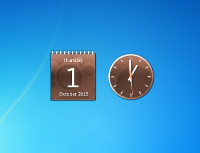 Brown Calendar And Clock Gadgets