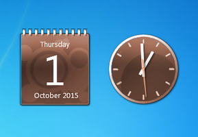Brown Calendar And Clock