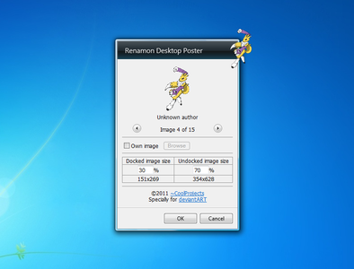 Renamon Desktop Gadget settings