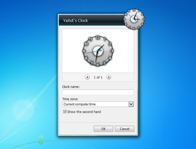 YaXxE's Clock Gadget Settings