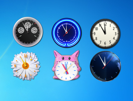 add clock gadget to desktop windows 10