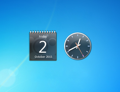 Aero X Blue Clock And Calendar gadget