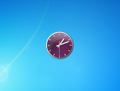 Aero X Purple Clock gadget