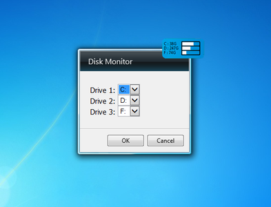Disk Monitor Gadget settings